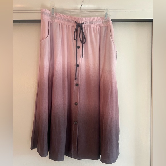 LuLaRoe Dresses & Skirts - 🆕 Lularoe Marsha Skirt in Pink Purple Dip Dye Ombré Elastic Waist Midi Length